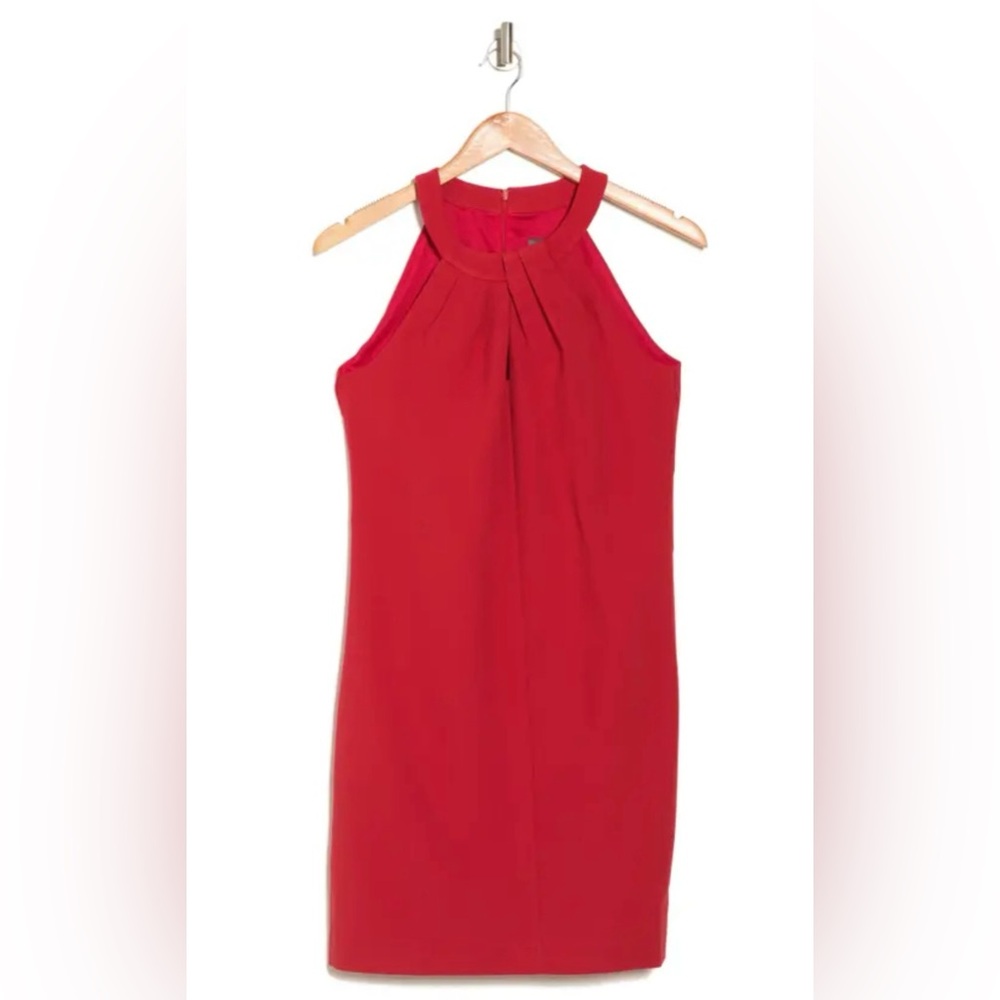 VINCE CAMUTO CREPE PLEAT SHEATH MIDI DRESS IN CINNAMON Size 10 NWT